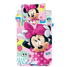 Parure de lit 100x135 cm Mini Minnie Mouse rose 9429, taie d'oreiller 40x60 cm JF24