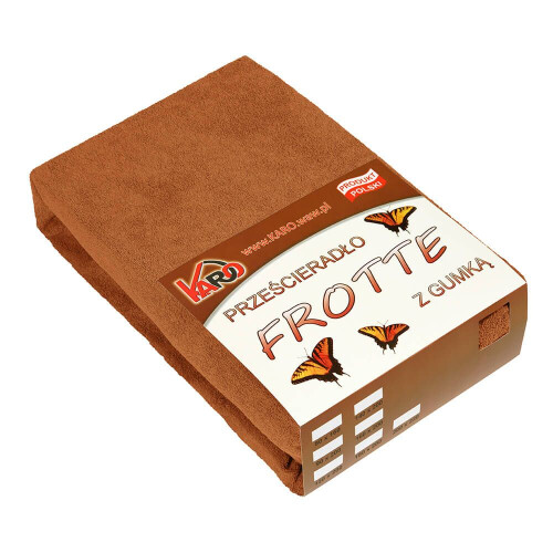 Drap-housse en éponge marron 90x200 040 KARO