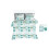 Taie d'oreiller 50x60 1676E patchwork blanc turquoise 1111N 1