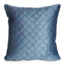 Taie d'oreiller Ariel bleue 40x40 ornée d'un motif écailles de poisson tendance