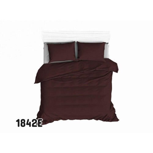 Drap-housse en coton 160 x 200 cm, référence 1842E, bordeaux, coloris simple