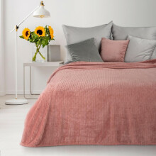 Couverture en microfibre 200x220 Cindy 4 rose poudré décorative