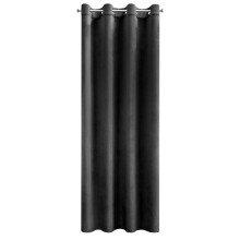 Rideau Melanie 140x250, velours noir, prêt à poser avec œillets