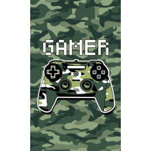 Serviette de maternelle 30x50 Gamer Game Over camouflage vert 1187 coussinets en coton pour enfants