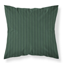 Taie d'oreiller damassée 40x40 cm, rayures unies vert olive 1 cm Pure