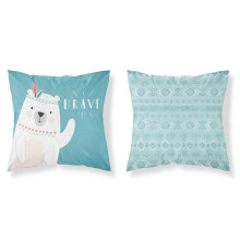 Taie d'oreiller 40x40 ours en peluche turquoise 3960 A Mayamoo 105