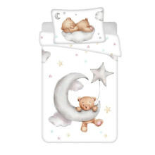 Set di biancheria da letto 100x135, federa con orsetto e luna 40x60 per culla.