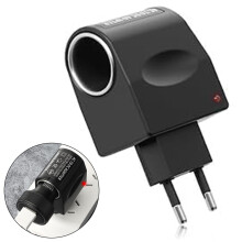 Kfz-Zigarettenanzünder-Adapter 220V auf 12V EU-Stecker Stromwandler für Mini-Luftkühler und Luftreiniger