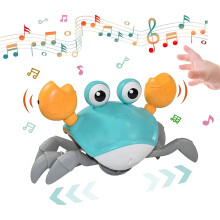 Elektrisches Krabbenspielzeug für Kinder mit Musik, LED-Lichtern, automatischer Hindernisvermeidung und interaktivem Sensorspielzeug