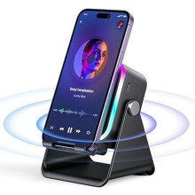 5-in-1 Bluetooth-Lautsprecher mit kabelloser Funktion, Handyhalterung, 5000-mAh-Akku, 7 RGB-LEDs, 360 verstellbar, kompatibel mit …