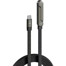 2-in-1-Ladekabel mit Ständer, 240-W-Geflechtkabel mit seitlicher Handyhalterung, Zinklegierung für Smartphones und Tablets