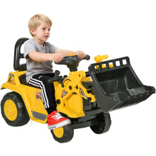 Kinderbagger zum Draufsitzen mit Stauraum unter dem Sitz, Sitzbagger für Kinder von 1,5 bis 4 Jahren, gelb und schwarz, hält bis zu