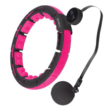 HHM16 HULA HOP NERO/ROSA CON MAGNETI E PESO + CONTATORE HMS