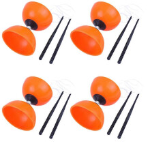 (Orange) Double-Headed Shaking Rod Diabolo Children'S Students and the Elderly Outdoor Fitness Sensory Training Equipment Green