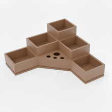 Brauner Badezimmer-Organizer für Kosmetikartikel und Zahnbürsten, 5 Fächer, 4 Löcher
