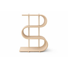 Mensola da scrivania beige, organizer decorativo, ondulata, moderna