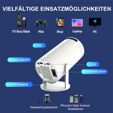 Mini Projector with WiFi and Bluetooth, 4K Support, Portable Outdoor Movie Projector, 1080P, Compatible with Phones, TV
