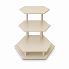étagère de présentation décorative beige à 3 niveaux