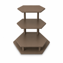 étagère de présentation décorative marron à 3 niveaux