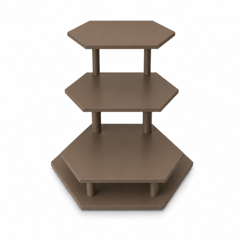 étagère de présentation décorative marron à 3 niveaux
