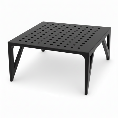 Mensola organizer nera per cucina e bagno.
