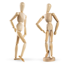 MANIQUÍ PARA BOCETAR Y APRENDER A DIBUJAR EL CUERPO FIGURITA DE MADERA MODELO 21cm