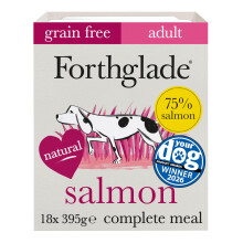 Forthglade Wet Dog Food (18 x 395g Trays) - Grain Free & Hypoallergenic Dog Food, Adult 1 Year+, Salmon with Vegetables