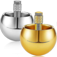 2 Pieces Metal Spinning Top Metal Flip Over Top Kids Spinning Top Toy (gold, Silver) Chumian
