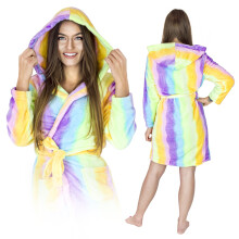accappatoio caldo e morbido arcobaleno da donna, peluche colorato e caldo, regalo m