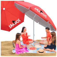 Parasol de jardin/plage pliant double, anti-UV, pliable, avec housse imperméable