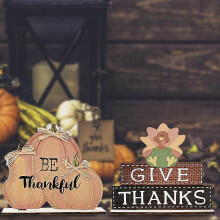 2pcs Autumn Wooden Decoration Letter Decoration Desktop Creative
