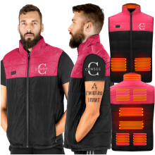 Gilet riscaldato USB senza maniche da uomo e donna trapuntato nero rosso XL