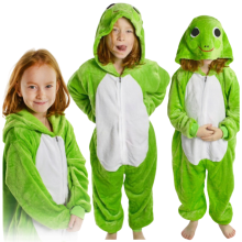 ZOLTA Pigiama per bambini, tutina a forma di rana, kigurumi, travestimento per bambini 110-116