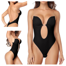 Női fekete, alakformáló tanga bodyhoz, hát nélküli ruhához XL Body 01 - fekete - 32