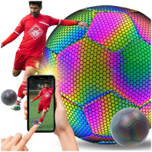 Balón de fútbol reflectante Lumi para piernas talla 5, balón de fútbol holográfico