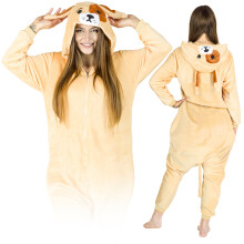KIPUFOGÓK Onesie meleg pizsama egyrészes overál melegítő jelmez kutya Onesie kigurumi kutya - M
