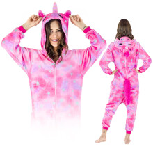 ONESIES Jelmez meleg overál női overál férfi pegazus kigurumi rózsaszín melegítő L