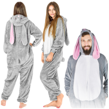 PIGIAMA INTERO DA DONNA, tutina da coniglio, tuta kigurumi con cerniera, costume da coniglio - M