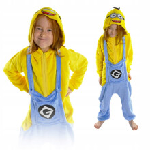 T-shirt per bambini, tutina calda, travestimento da minion, taglia 134-140. T-shirt per bambini 050pcN minion - 134-140.