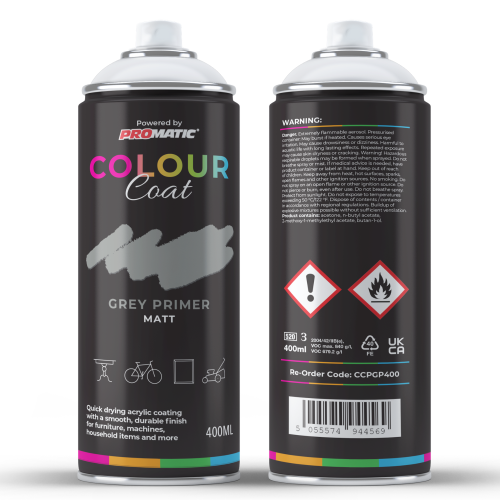 ProMatic Colour Coat Grey Primer Matt Spray Paint 400ml