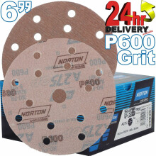 Norton Pro A275 self-grip discs 150 mm x 15H P600 Bx100
