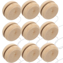 15pcs Hand Painting Yo-Yo Balls Wooden Yo-Yo Balls Children DIY Plaything DIY Accessory