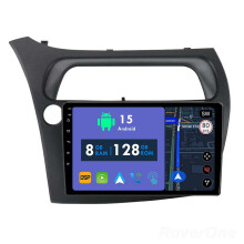 RoverOne 8G+128G Car Radio Stereo Wireless CarPlay Android Auto GPS Sat Navi Head Unit for Honda Civic Hatchback 2006-2012