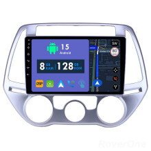 RoverOne 8G+128G Car Radio Stereo Wireless CarPlay Android Auto GPS Sat Navi Head Unit for Hyundai i20 PB 2012 - 2014