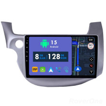RoverOne 8G+128G Car Radio Stereo Wireless CarPlay Android Auto GPS Sat Navi Head Unit for Honda Jazz 2 GG 2008 - 2014 Fit 2 GE 2007 - 2014