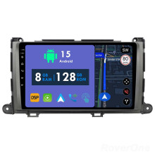 RoverOne 8G+128G Car Radio Stereo Wireless CarPlay Android Auto GPS Sat Navi Head Unit for Toyota Sienna 3 XL30 2010 - 2014