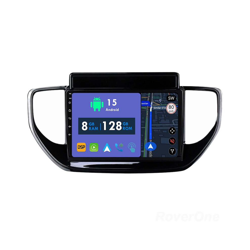 Roverone 8G+128G Car Radio Stereo Wireless Carplay Android Auto Gps Sat Navi Head Unit For Hyundai Solaris 2 Ii 2020 - 2021 786354252882
