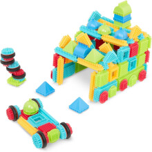 Battat - Bristle Blocks -STEM Interlocking Building Blocks - 112 Pieces Playset- Developmental Toys for Toddlers & Kid - Basic Builder Set - 2+ Years