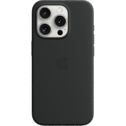(Black) For Apple Iphone 15 Pro Silicone Case With Magsafe