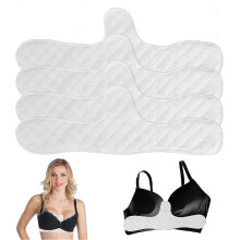 (5pcs) Breathable Anti-Wet Sweat Pads, Under Breast Sweat Absorber Pads, Reusable Cotton Liner Bra Inserts for Sports